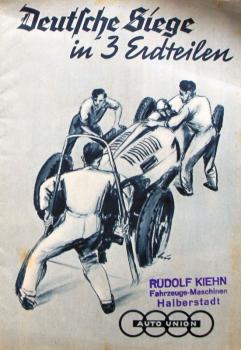 Auto-Union Modelprogram 1937 "Deutsche Siege in 3 Erdteilen" Carbrochure (10443)